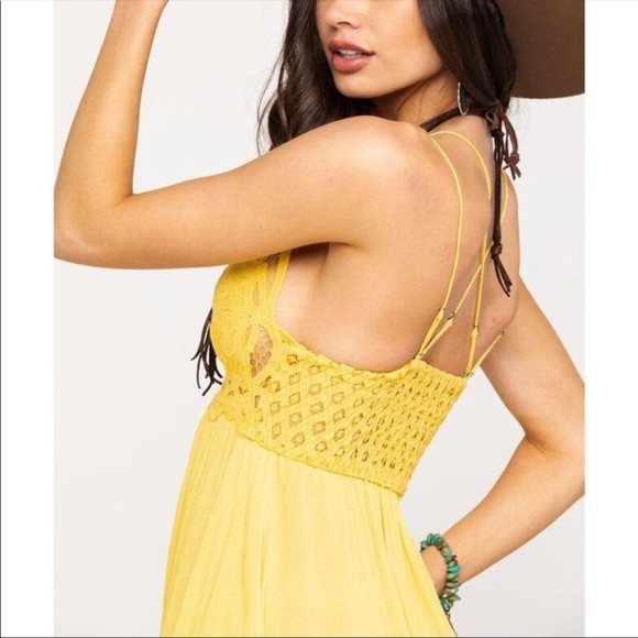 Free People deep yellow della mini slip Dress - Picture 4 of 9
